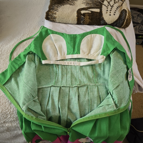 1970s Malia jade green midi cotton Sundress - Picture 9 of 10